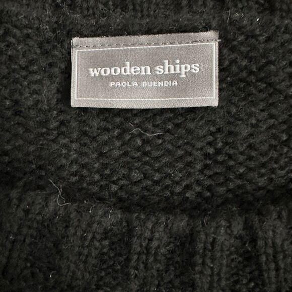 Wooden Ships “Wild Thing” Black Mohair Wool Blend Knit Sweater M/L Cabincore - Picture 6 of 12